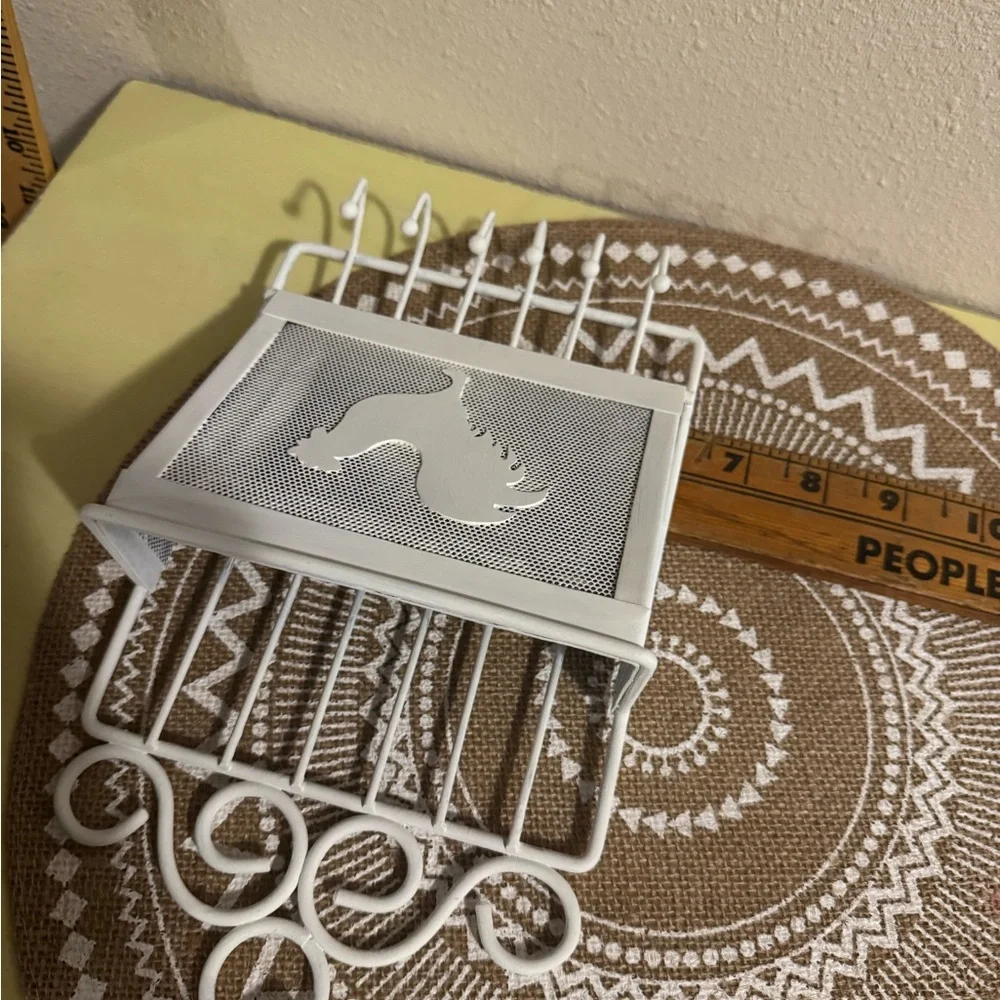 White Rooster Wall Organizer for keys, jewelry, kitchen